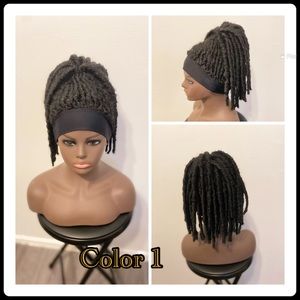 Updo/ headband faux locs twist braid wig.